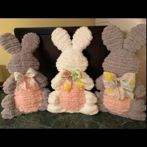 Easter Bunny Decor. White OR Grey w/different bows